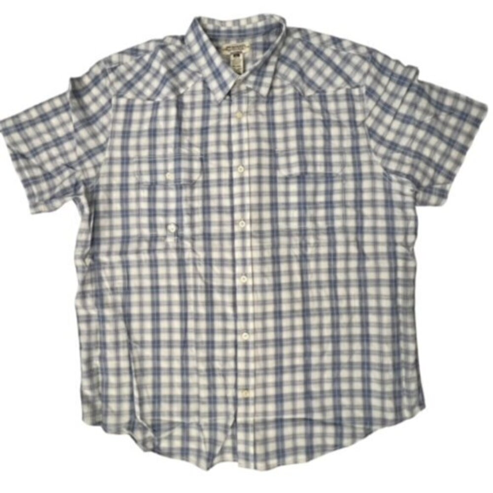 American Rag‎ Cie Mens Button-Down Multicolor Short-Sleeve WESTERN Shirt BLUE XL